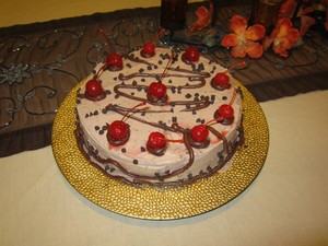 Chocolate ligero con cerezas